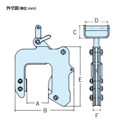 イーグルクランプ 横吊りクランプ 2個 ½—トン 力不足 0.5t 吊りクランプ