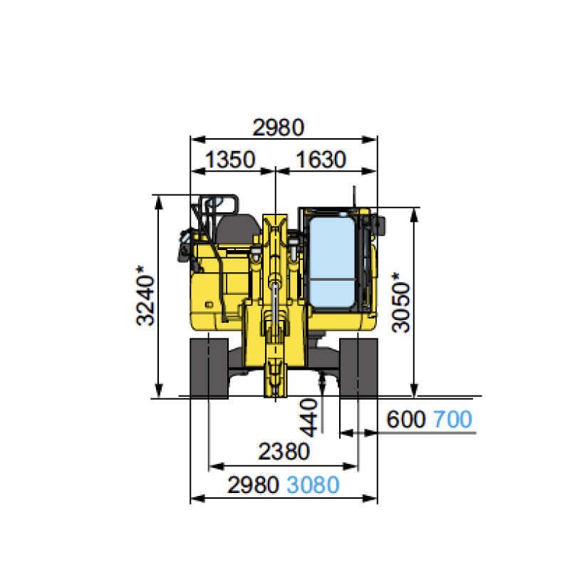 0.7ユンボクレーン付共用配管後方小旋回