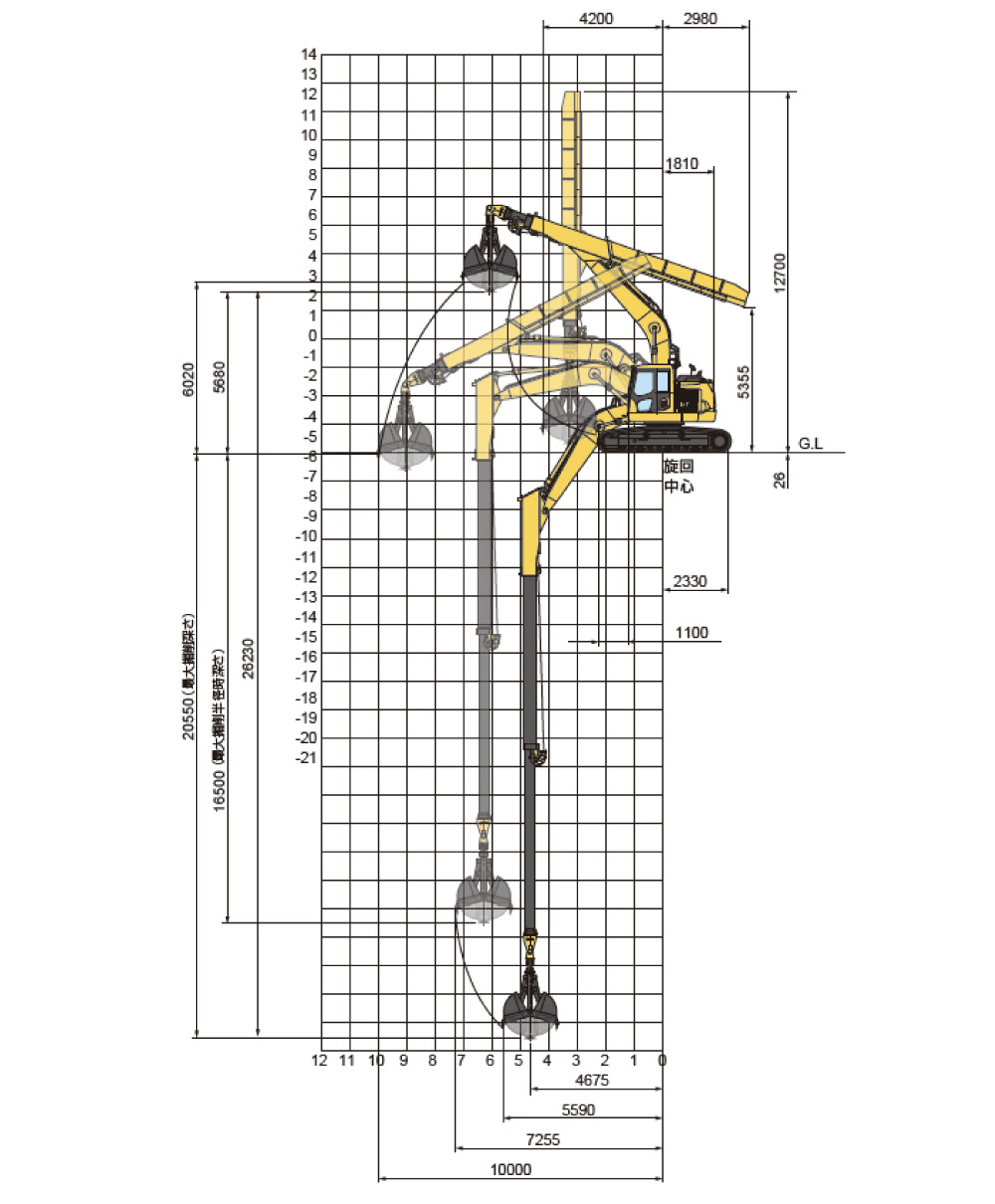 0.7ユンボ　テレスコクラム付