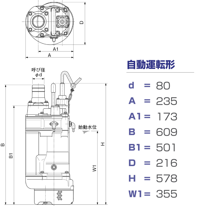 3センサー式水中ポンプ